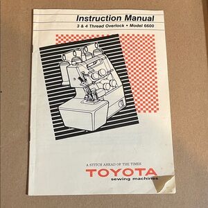 Instruction Manual for Toyota 3 and 4 Thread Overlock
